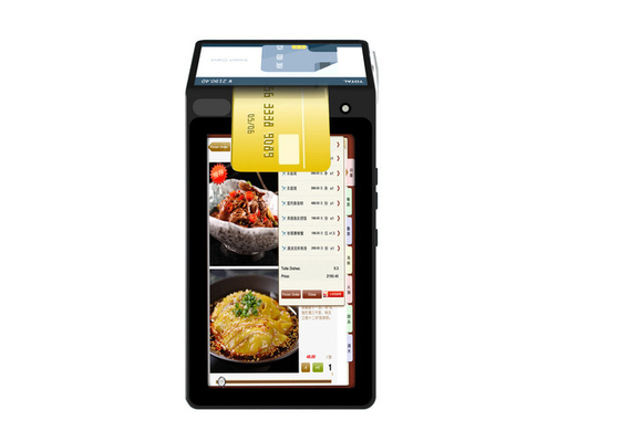 Dual Screen Biometric Mobile POS Machine For Small Business / Coffee Shop With Printer supplier